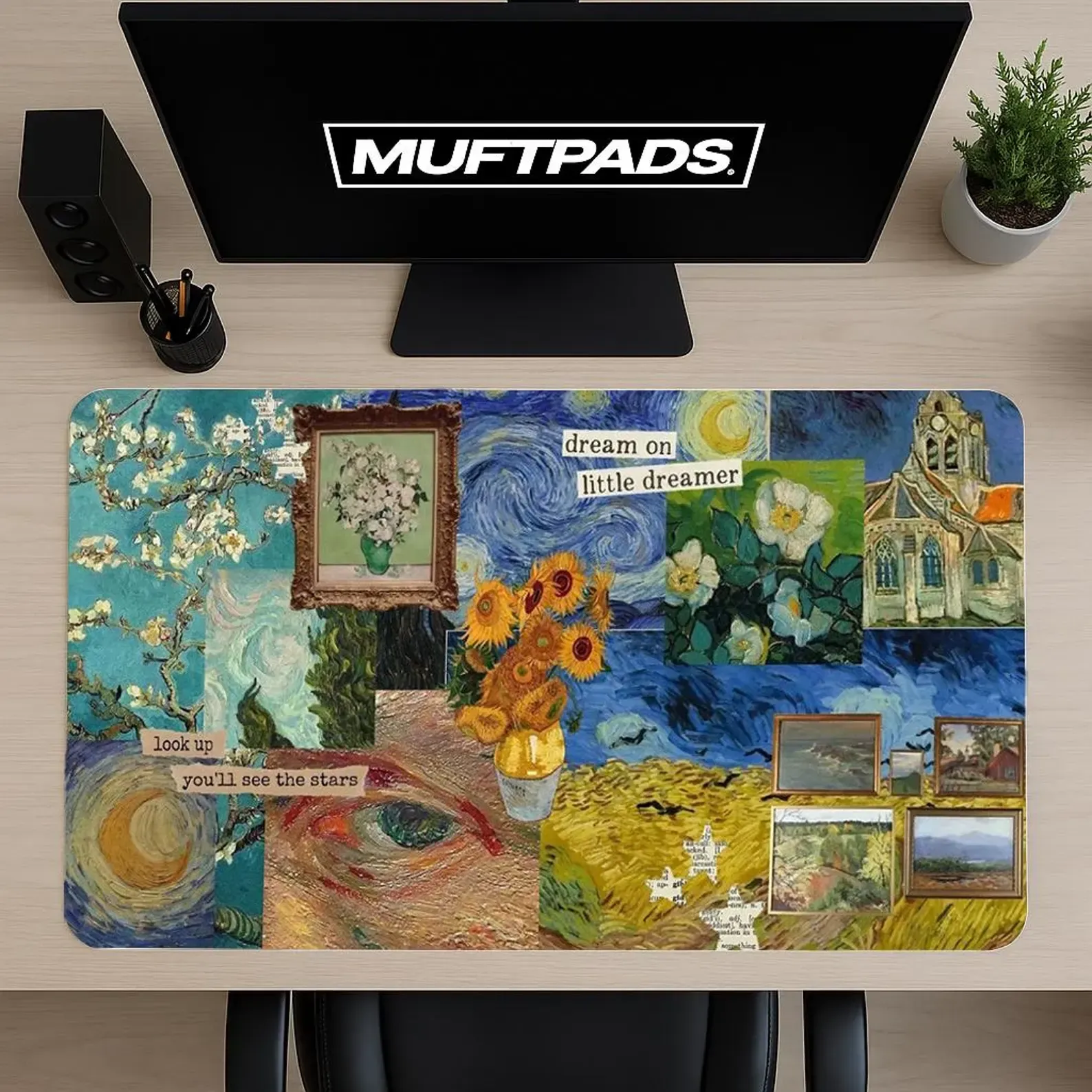 Van Gogh Art Mouse Pad – Painting Collage Desk Mat