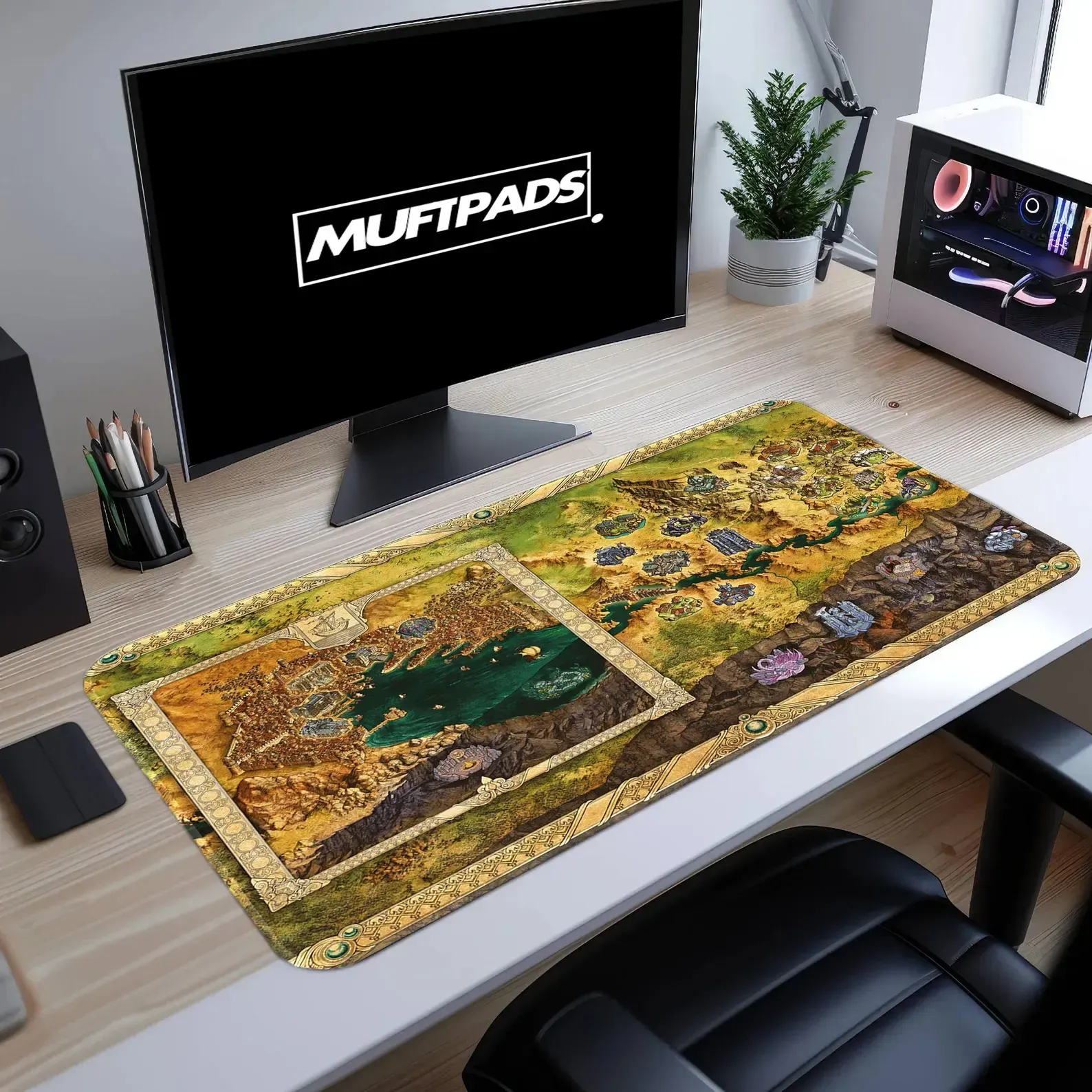Baldur's Gate 3 Map Mouse Pad: Forgotten Realms Gaming Desk Mat